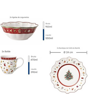 Aparelho de Jantar Natalino - 6 Peças