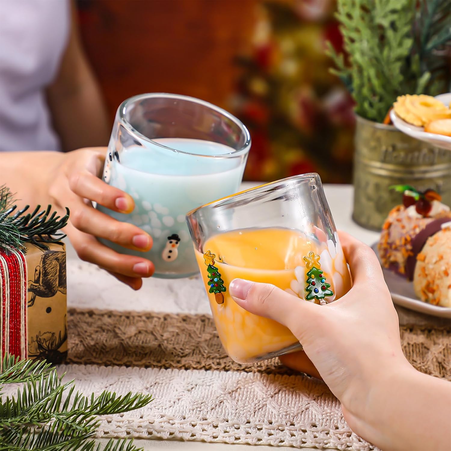 Copos de Vidro Natalinos – Kit com 4 Peças