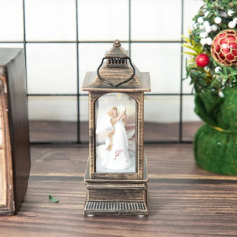 Luz Noturna Decorativa Natalina com Papai Noel e Boneco de Neve