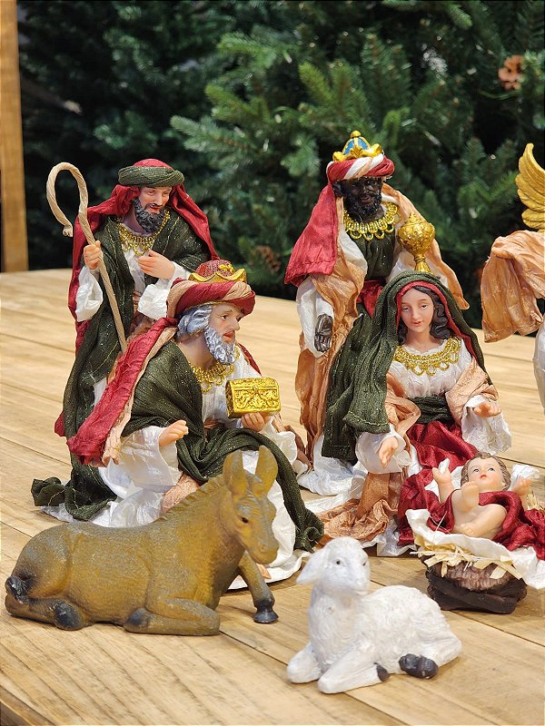 PRESÉPIO DE TECIDO LUXO 11 PÇS