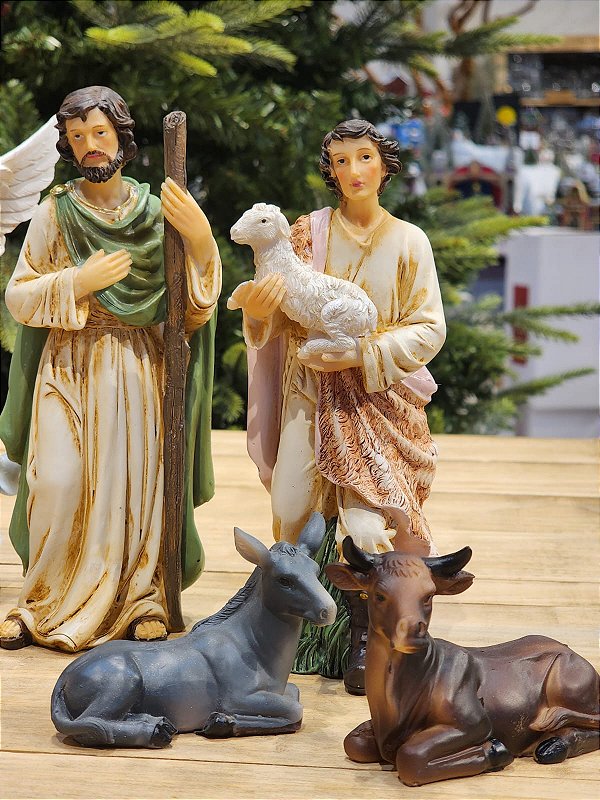 PRESÉPIO DE RESINA LUXO 11 PÇS - 20CM