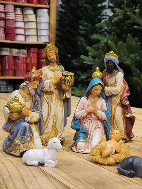 PRESÉPIO DE RESINA LUXO 11 PÇS - 20CM