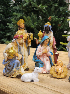 PRESÉPIO DE RESINA LUXO 11 PÇS - 20CM