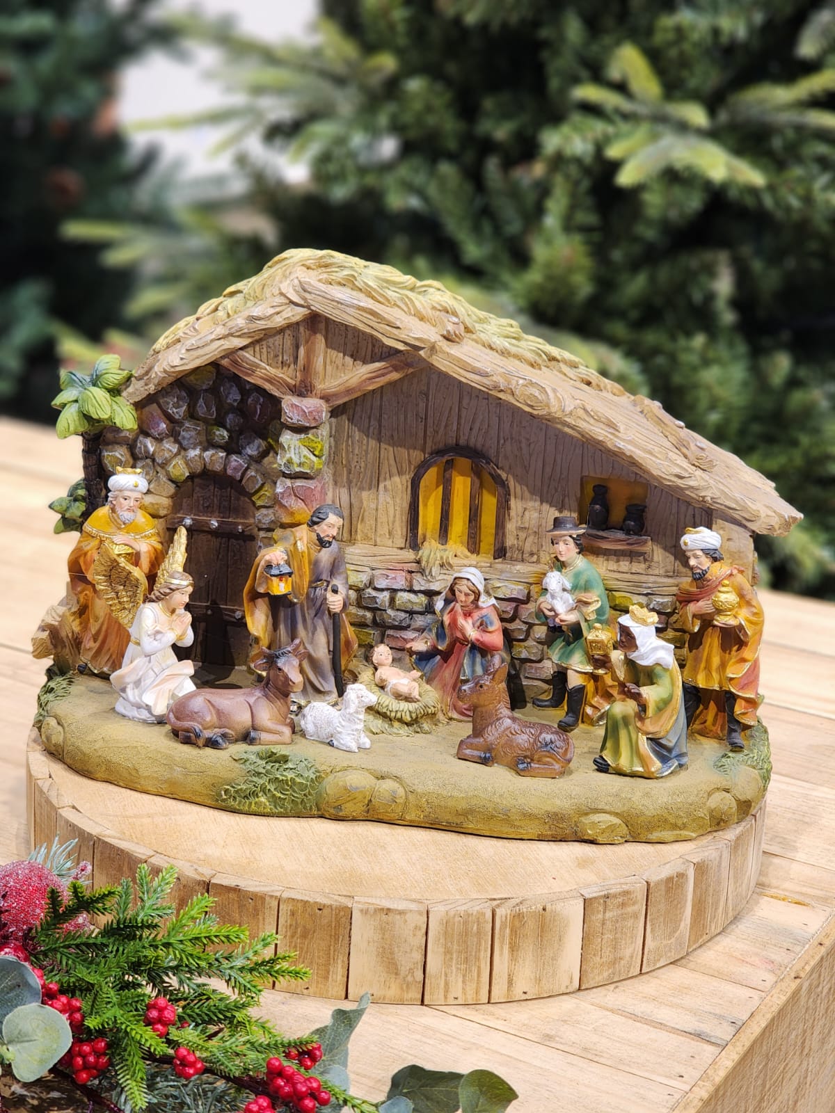 PRESÉPIO EM RESINA - PEÇA COM SOM