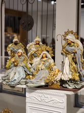 PRESÉPIO DE LUXO SACRA AZUL 28CM 4 PÇS