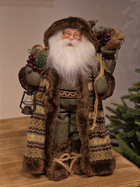 PAPAI NOEL DELUXY RÚSTICO EXPRESSÃO REALISTA 50CM