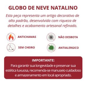 Globo de neve de inverno com chocolate quente